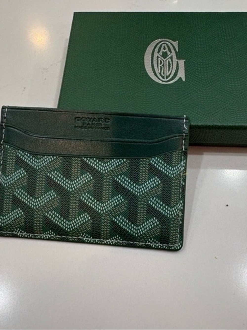 Goyard Green Patterned Card Holder